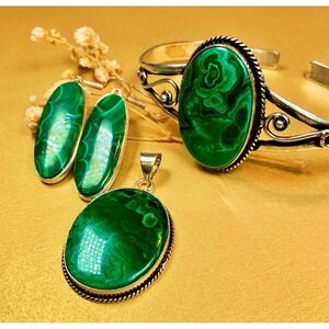Magnificent Malachite Trio Statement Set